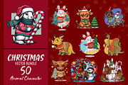 50 Cute christmas animal character, an Illustration by Sofia's Fashion (Thumbnail 1 of 3)