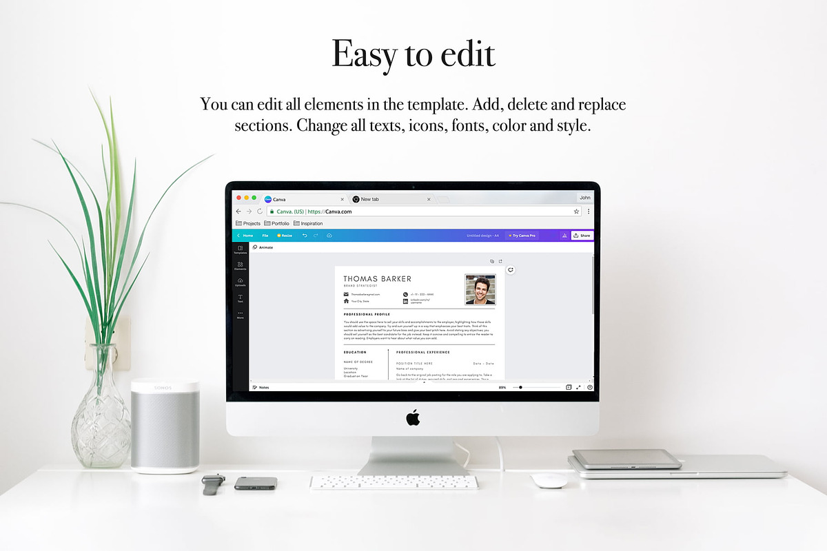 Minimal Resume Template Pack | Canva, a Resume Template by Lux Resume (Photo 7 of 9)