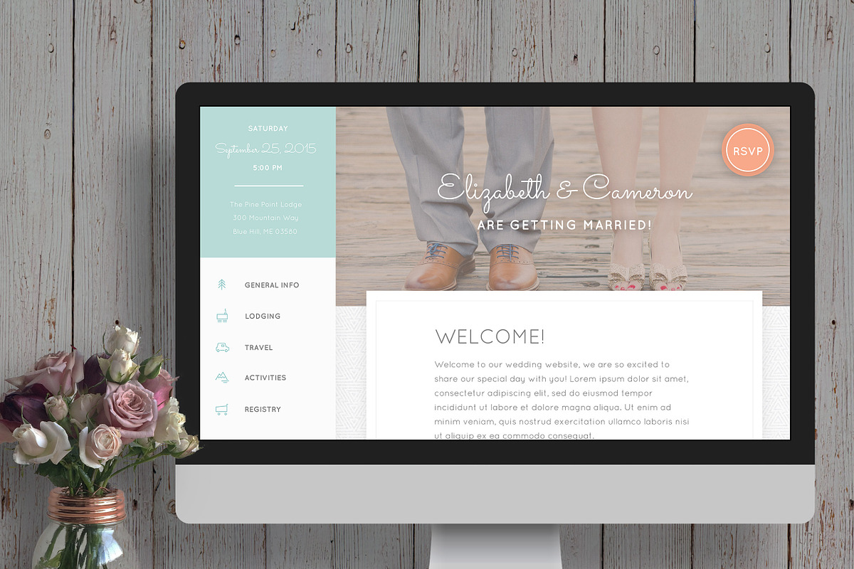 Rustic Wedding Website Template, a Websites & App Template by Alpine Design Works (Photo 1 of 5)