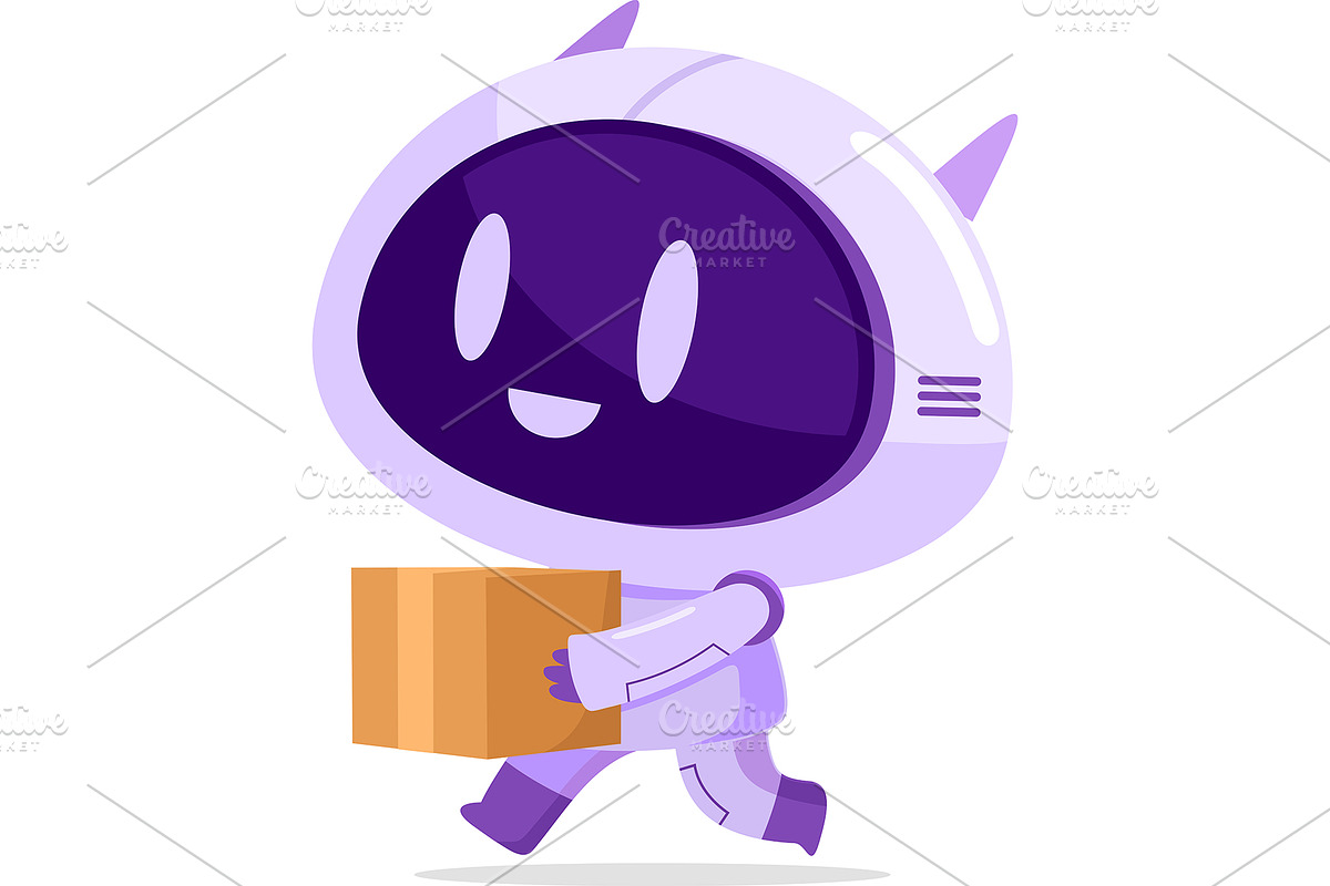 AI Robot Chat Bot Cartoon Character, an Illustration by HitToon