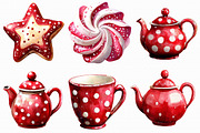Watercolor Teapot and Teacup Clipart, an Illustration by Libby Wishes (Thumbnail 4 of 7)