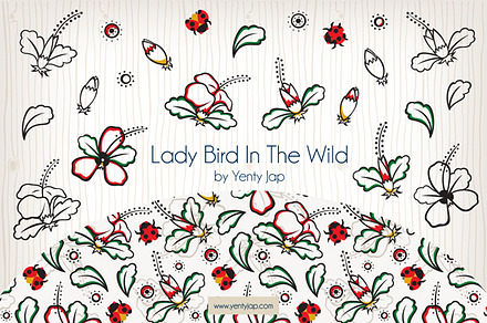 Lady Bird Vector Seamless Pattern