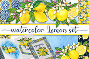 Watercolor mediterranean lemon set, a Decorative Illustration by angychan (Thumbnail 1 of 5)