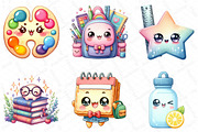 Kawaii Back to School Clipart, an Illustration by DreamPrint404 (Thumbnail 4 of 6)