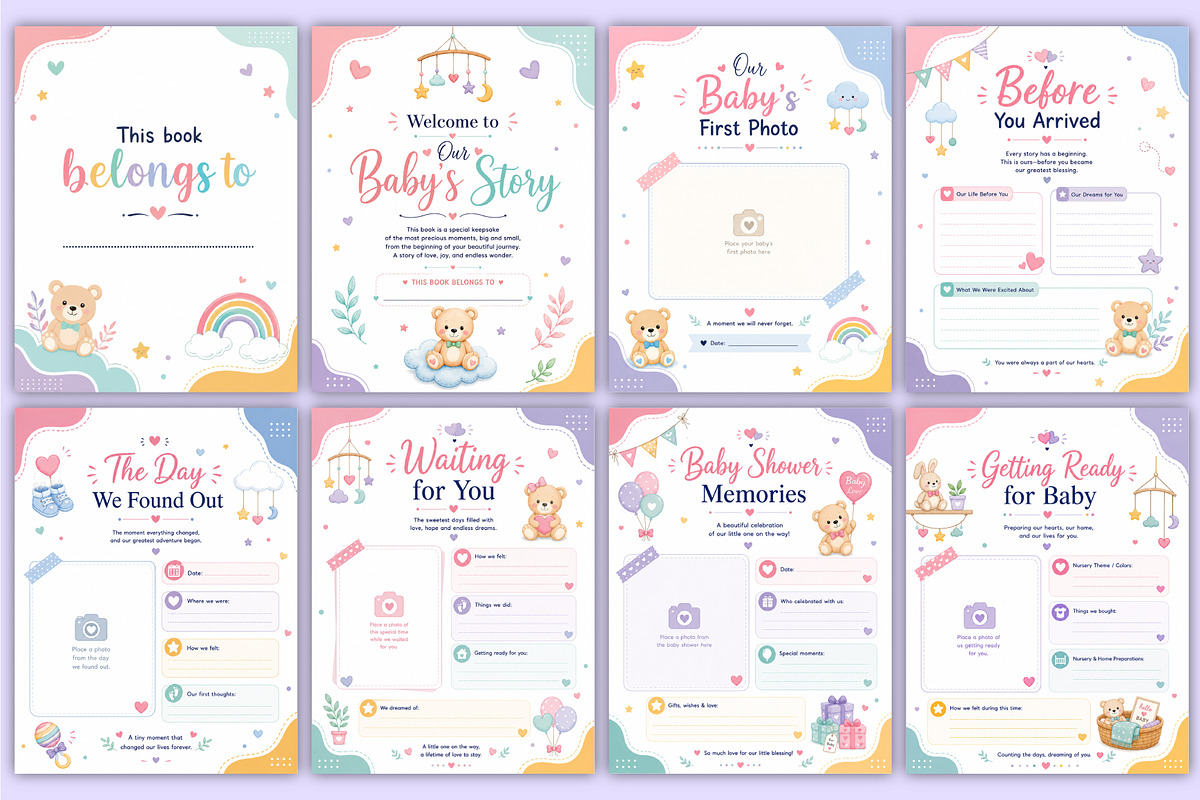 Baby Memory Book | First Year Baby, a Stationery Template by Mustafiz (Photo 2 of 5)