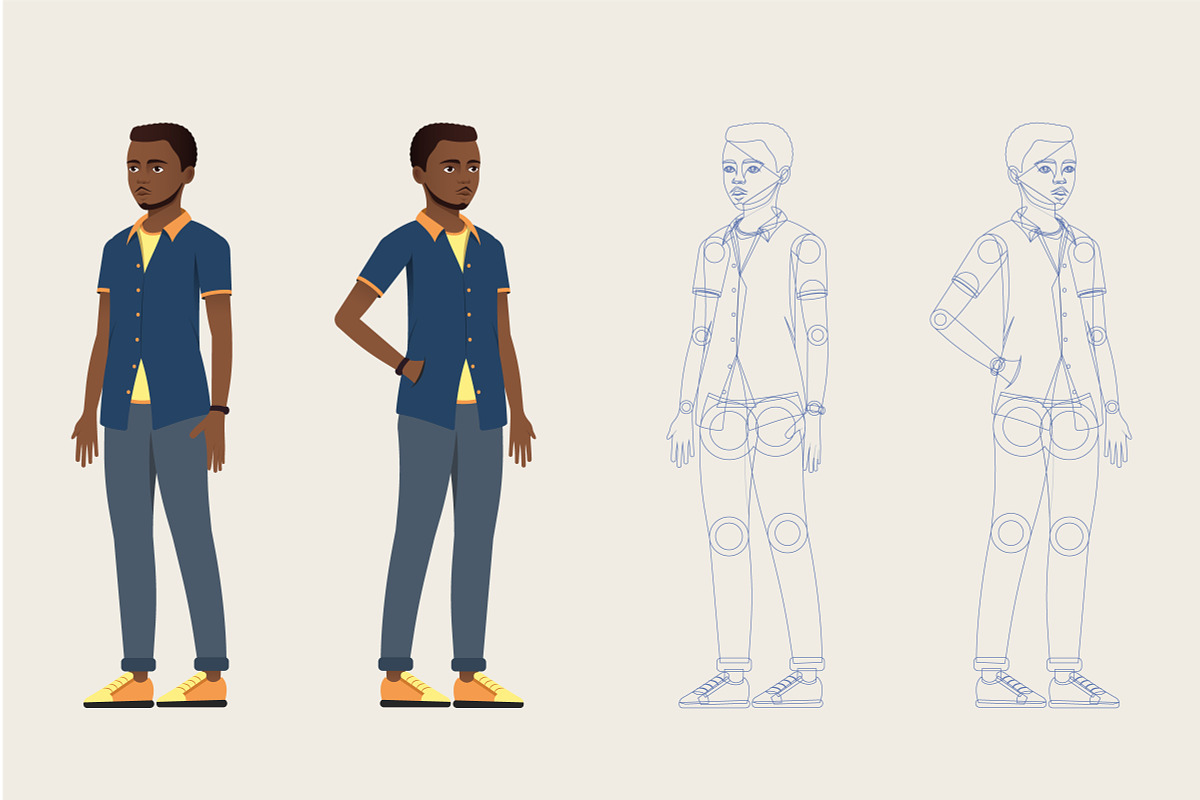 A cartoon character of a black male., a Person Illustration by AlexanderJiharev (Photo 5 of 5)