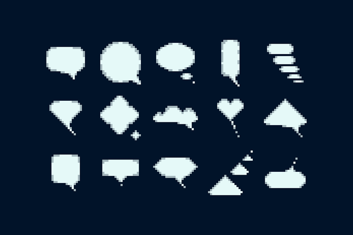 Pixel Art Chat Icons, a Solid Icon by barsrsind