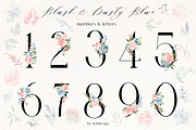 Blush & Dusty Blue Floral Clipart, a Decorative Illustration by whiteheartdesign (Thumbnail 5 of 11)