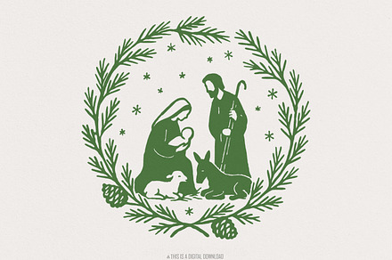 Christian Christmas Nativity Scene, an Illustration by SharpMarketplace