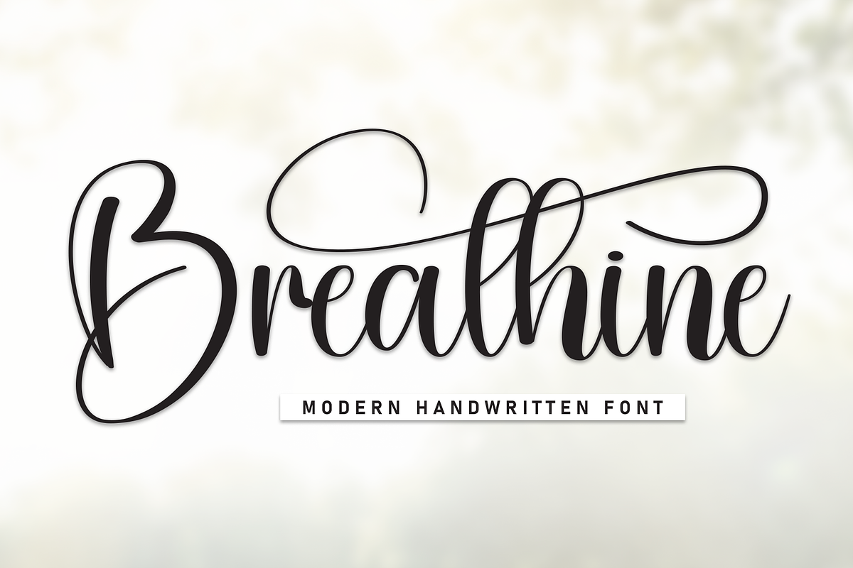 Breathine | Script Font, a Handwritten Font by Scratchones (Photo 1 of 9)