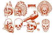 Skull Illustration BUNDEL, an Object Illustration by grindstudio (Thumbnail 2 of 2)