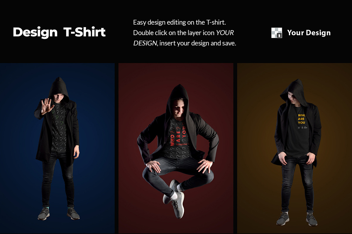 11 Mockup T-Shirts in a Black Mantle, a Shirt Mockup by Grow Design Craft Studio (Photo 6 of 6)