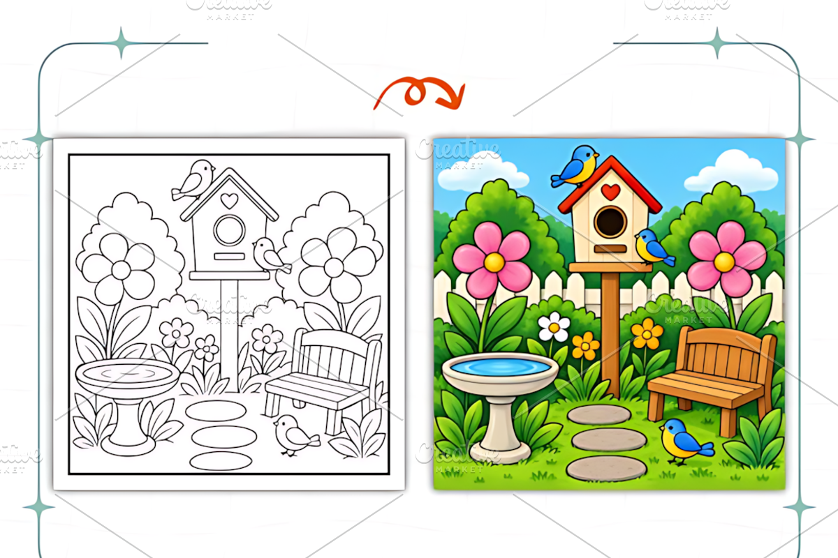 Secret Garden Days Coloring Book, a Decorative Illustration by Coco Bloom (Photo 4 of 7)