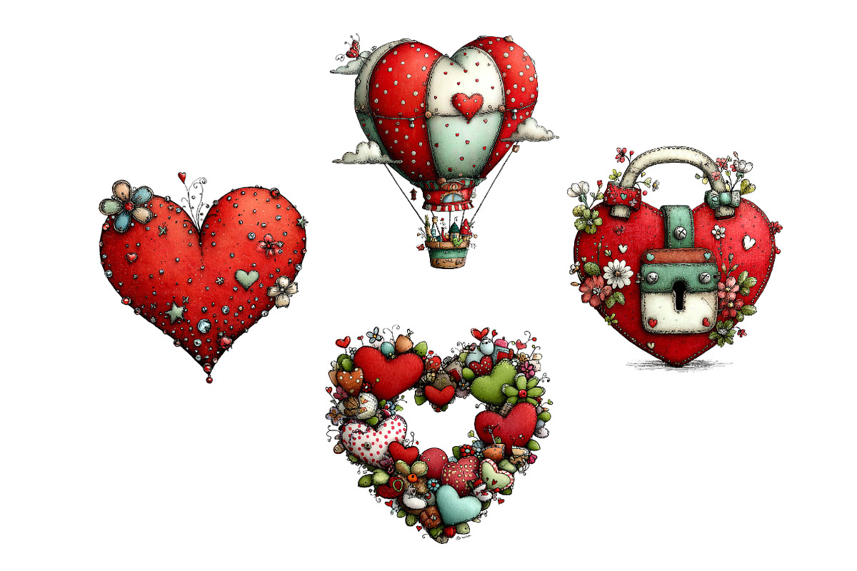 Whimsical Valentine Clipart, an Illustration by Dream Creation (Photo 6 of 6)