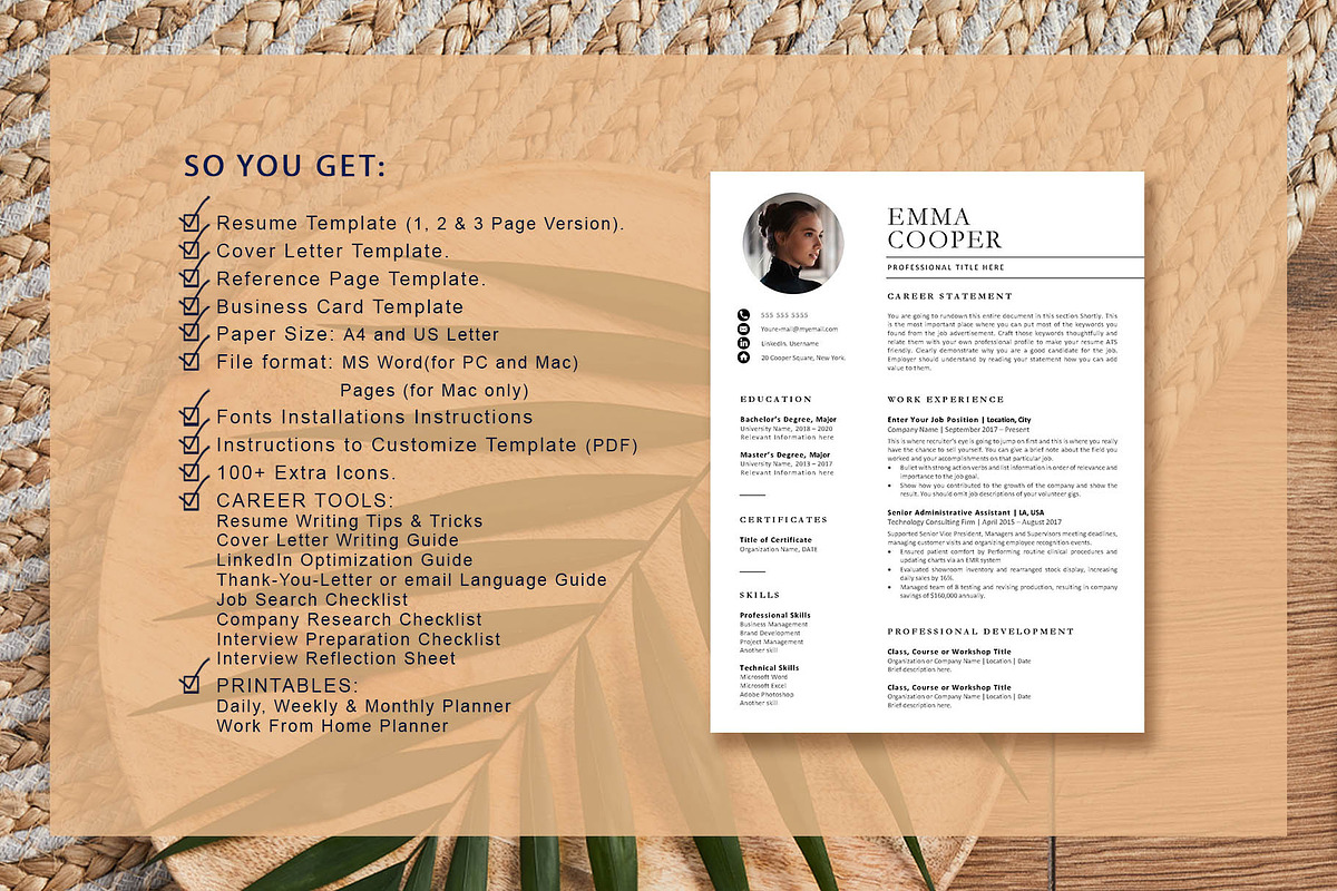 Professional resume template, a Resume Template by VictoriousVita (Photo 7 of 8)