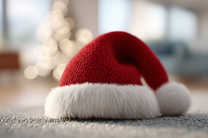 Soft, red Santa hat with white fur, a Holiday Photo by MistyDay