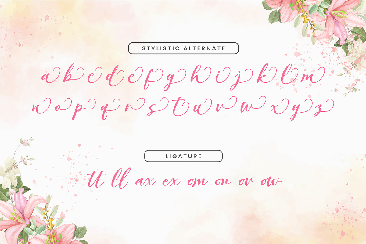 Bomjela - a romantic font, a Handwritten Font by Siwox Studios (Photo 7 of 8)
