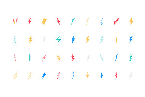 Lightning bolt of energy power and, an Object Illustration by Lemberg Vector