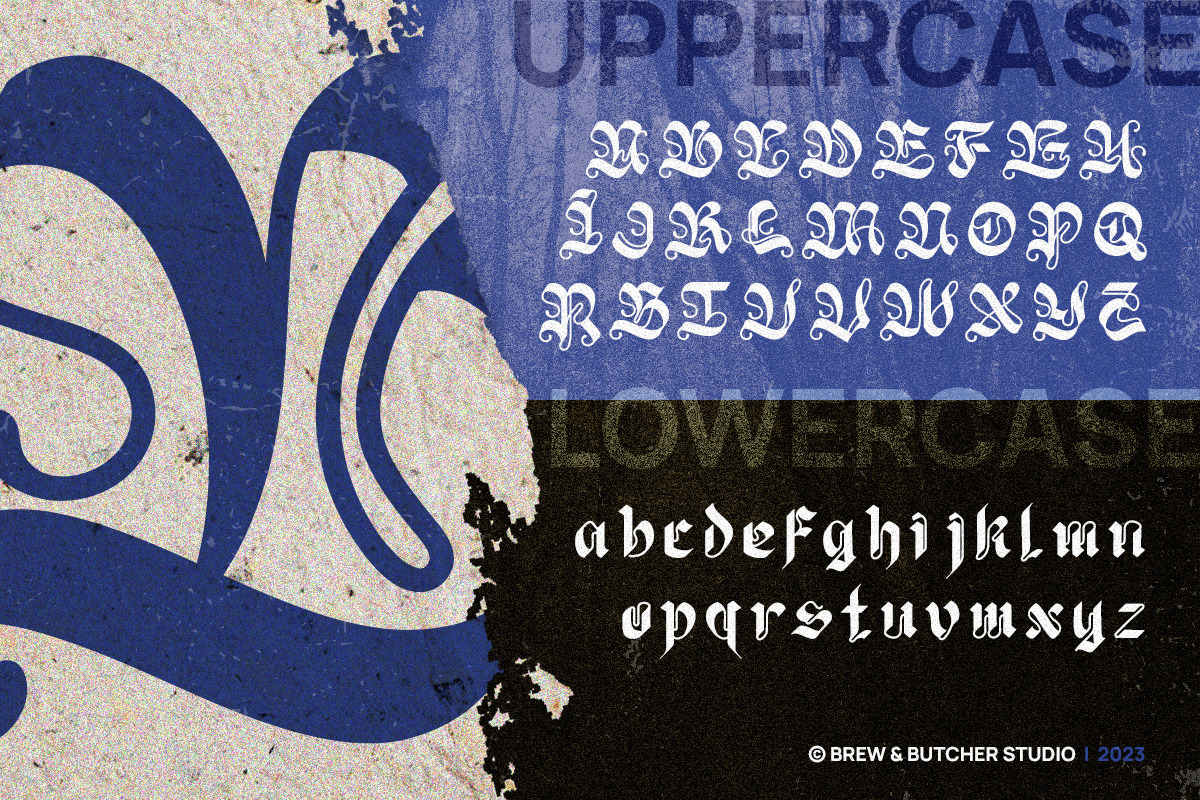 Hangod | Blackletter, a Blackletter Font by Brew & Butcher Studio (Photo 2 of 11)
