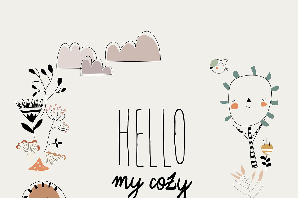Happy Animals And Girl, a Seasonal Illustration by Maria Starus (Photo 1 of 3)
