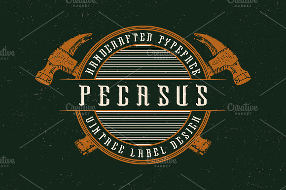 Pegasus label font preview 8