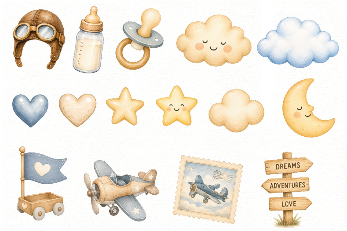 Aviator Bear Clipart Bundle PNG, an Animal Illustration by Villa 11 Estudio (Photo 3 of 4)