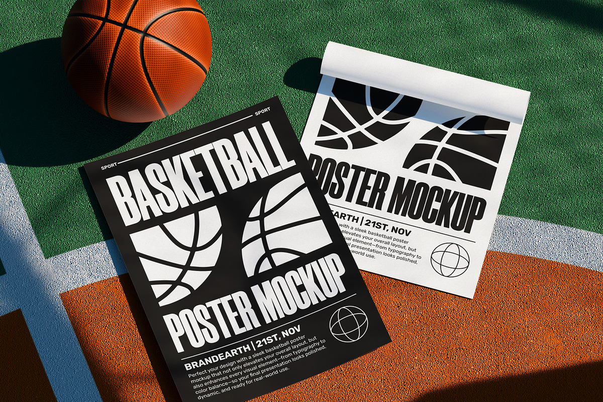 Basketball Poster Mockup, an Advertising Mockup by Brand Earth (Photo 4 of 4)