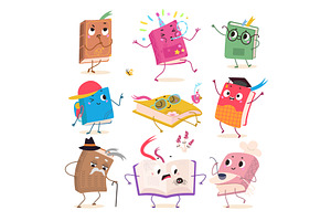 Cartoon book characters. Various, an Object Illustration by Valerie Bodnar