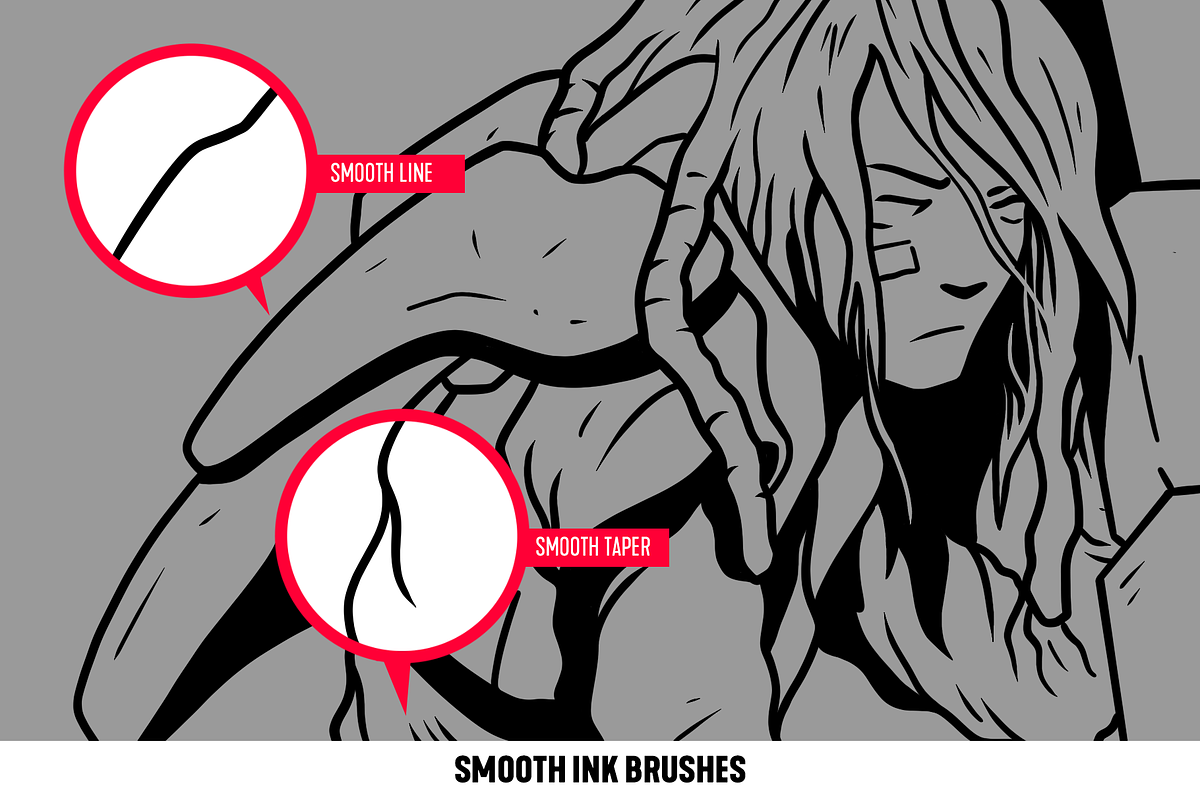 Line Art Brush Set for Procreate, a Brush Add-On by jorgetiradoart (Photo 2 of 5)