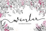 Black and Red Flower Autumn/Fall set, a Decorative Illustration by MooBeer (Thumbnail 1 of 4)