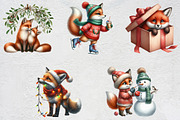 Christmas Cute Fox Sublimation Clipa, an Illustration by CrexoraLab (Thumbnail 2 of 5)