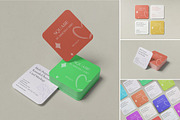 Rounded Square Business Cards Mockup, a Mockup by Pexelyou (Thumbnail 1 of 6)