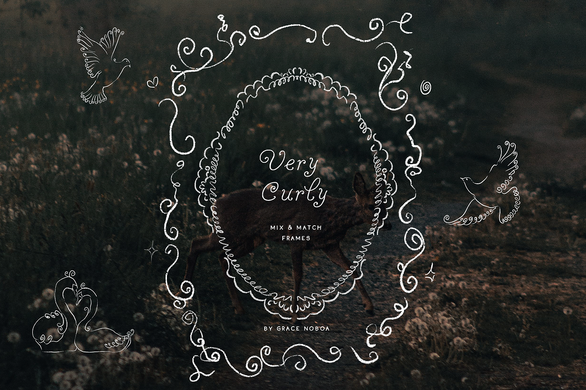 Line art hand drawn spiral frames, an Object Graphic by Grace Noboa Illustrations (Photo 11 of 13)