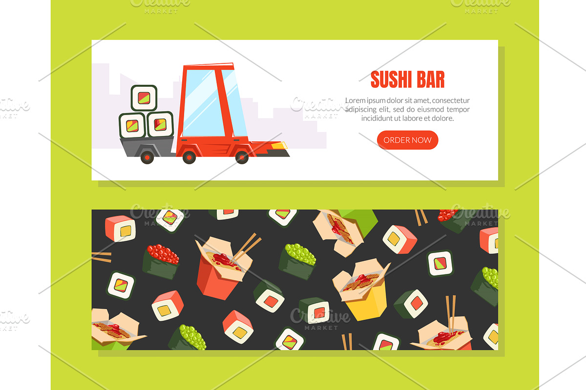 Sushi Bar Landing Page Templates, a Food Illustration by TopVectors
