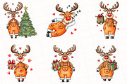 Quirky Christmas Reindeer Clipart, an Illustration by OK Design (Thumbnail 5 of 5)