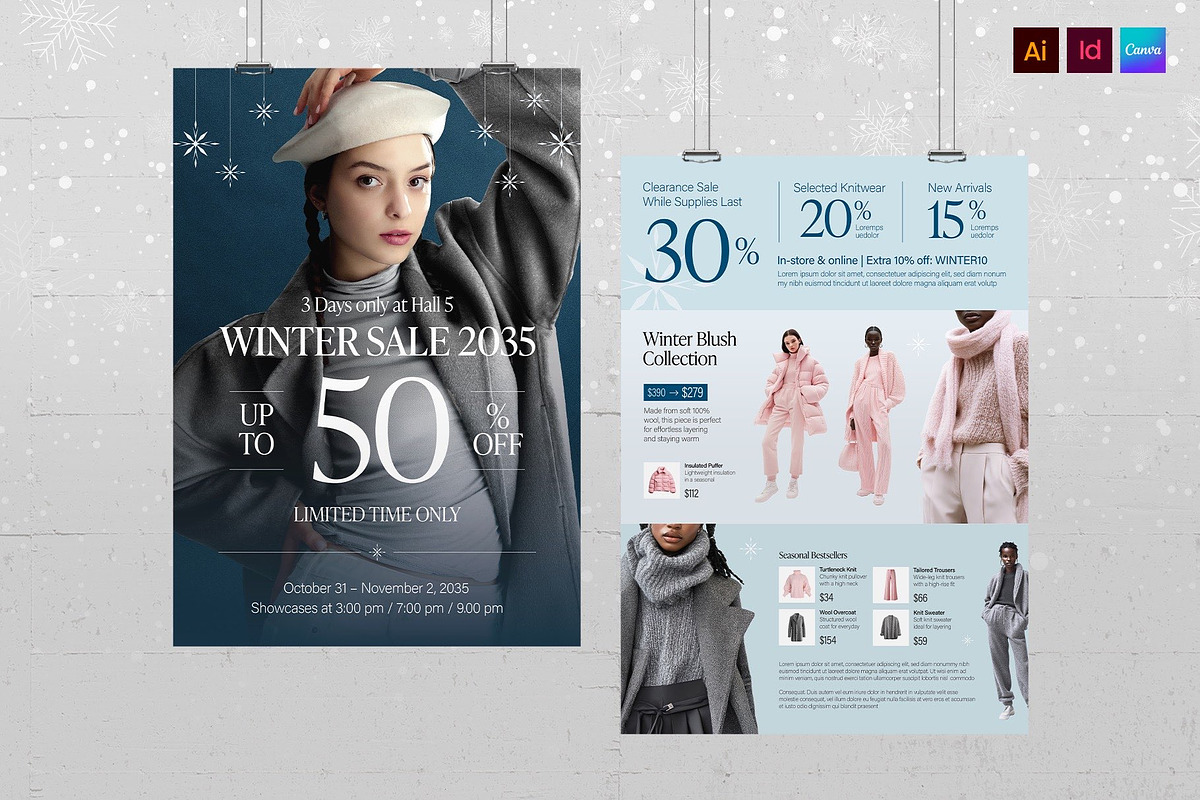 Winter Sale Poster Template, a Flyer Template by BrandPacks (Photo 1 of 5)