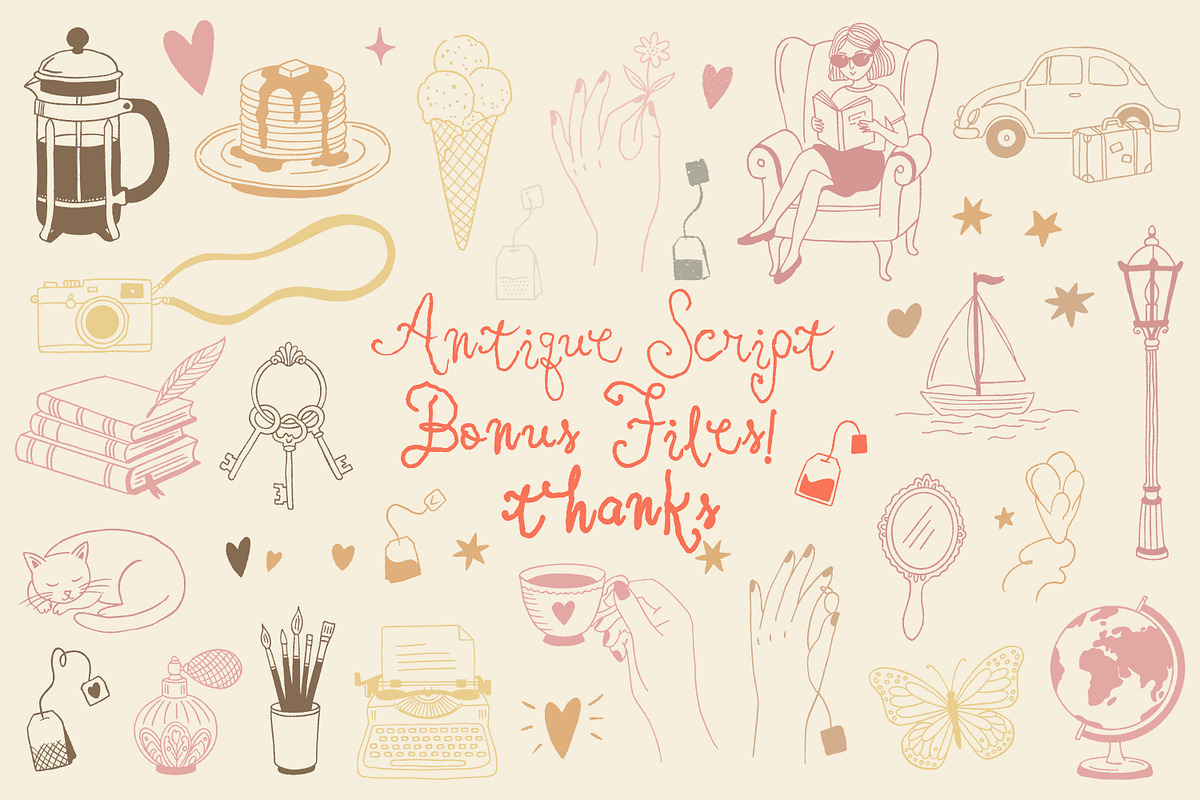 Antique Script Whimsical font, a Handwritten Font by MaxArt Foundry (Photo 9 of 9)
