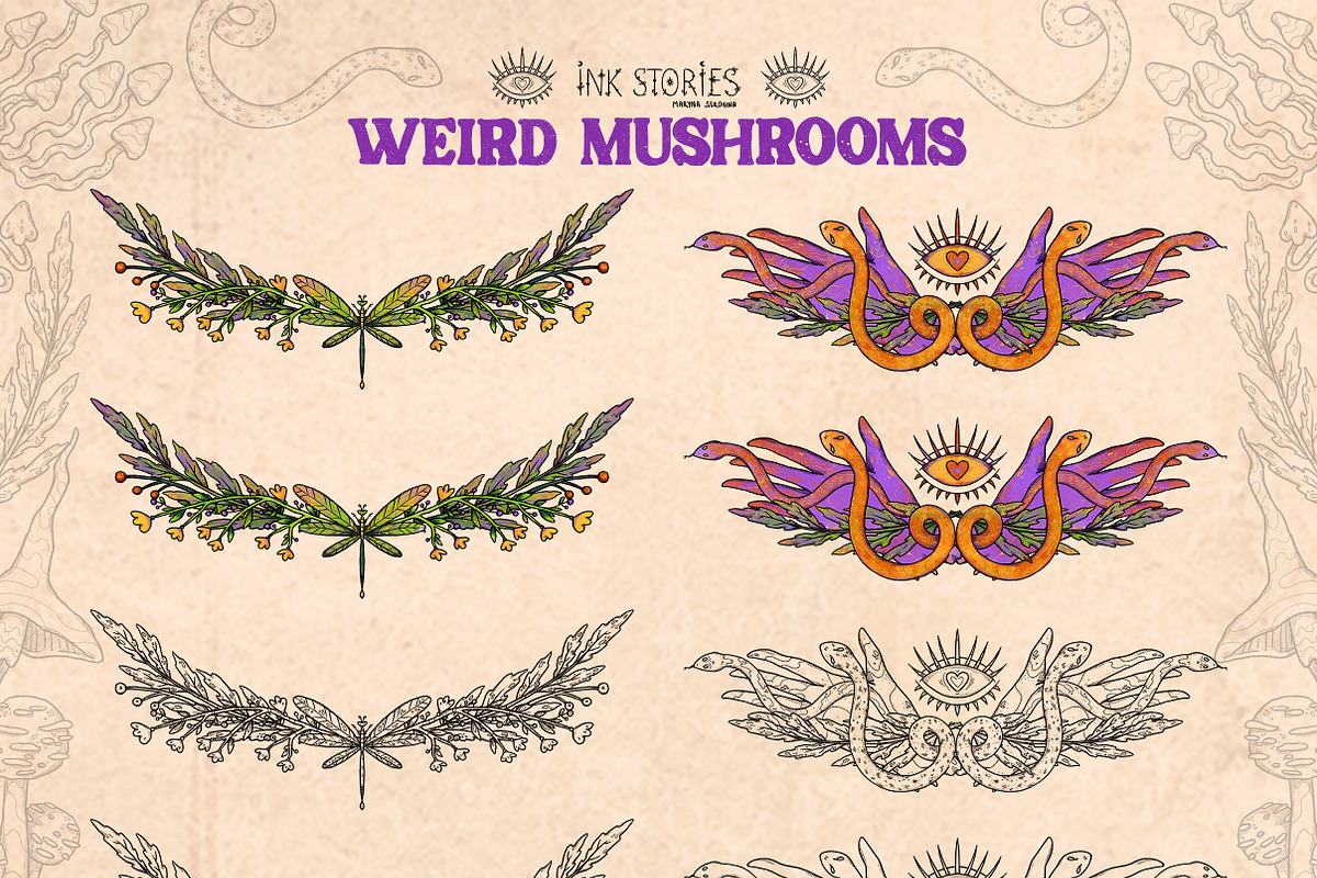 Weird Mushrooms, an Object Illustration by Ink Stories (Photo 17 of 23)