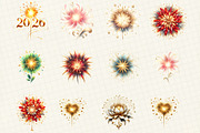 Happy New Year Fireworks Clipart, an Illustration by DreamCafeArt (Thumbnail 3 of 7)