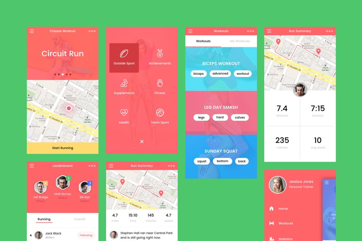 Sportify App UI Kit, an UI Kit Template by Designerbundle (Photo 5 of 5)
