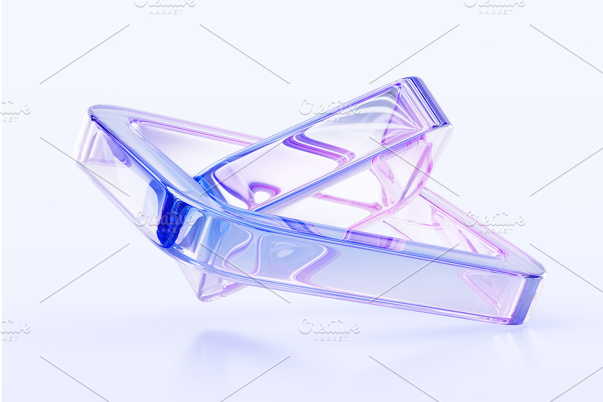 3d crystal glass square frame shapes, an Object 3D Model by Marozhkastudio
