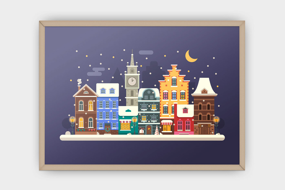 Winter Backgrounds and Landscapes, a Decorative Illustration by Alex Krugli (Photo 9 of 11)