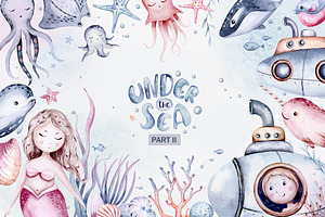 Under the sea watercolor set Part II