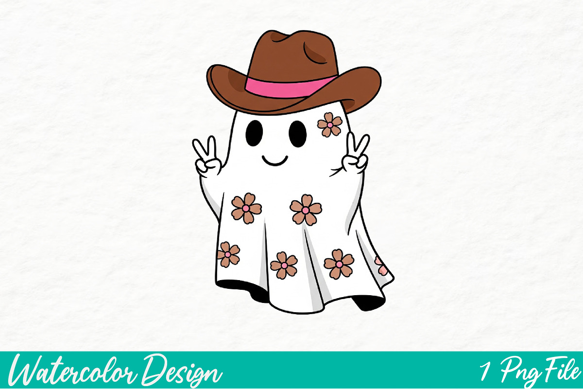 Ghost Halloween png, an Illustration by Watercolor design