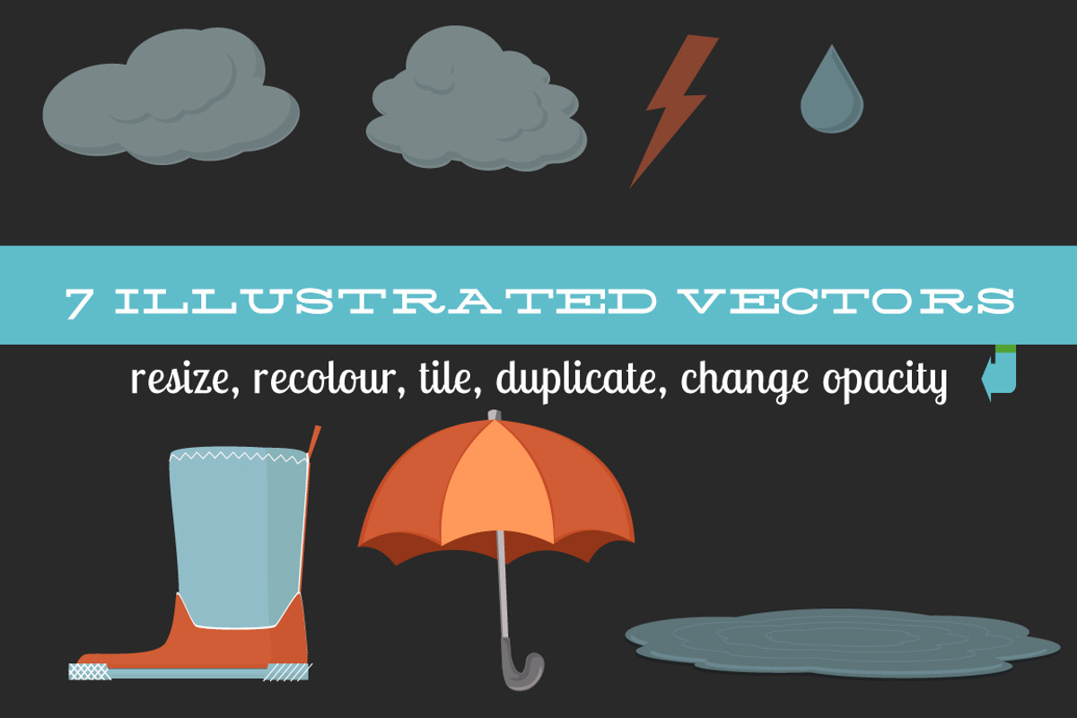 Rainy Day Vector Graphics Icons, an Illustration by Rainy City Press (Photo 2 of 3)