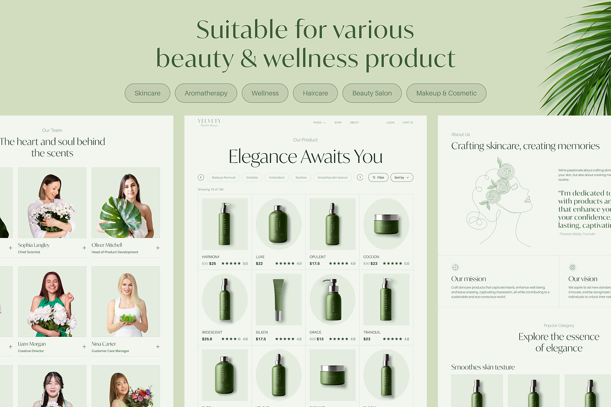 Velvety - Beauty & Wellness Website, an UI Kit Template by dhuhacreative (Photo 3 of 8)