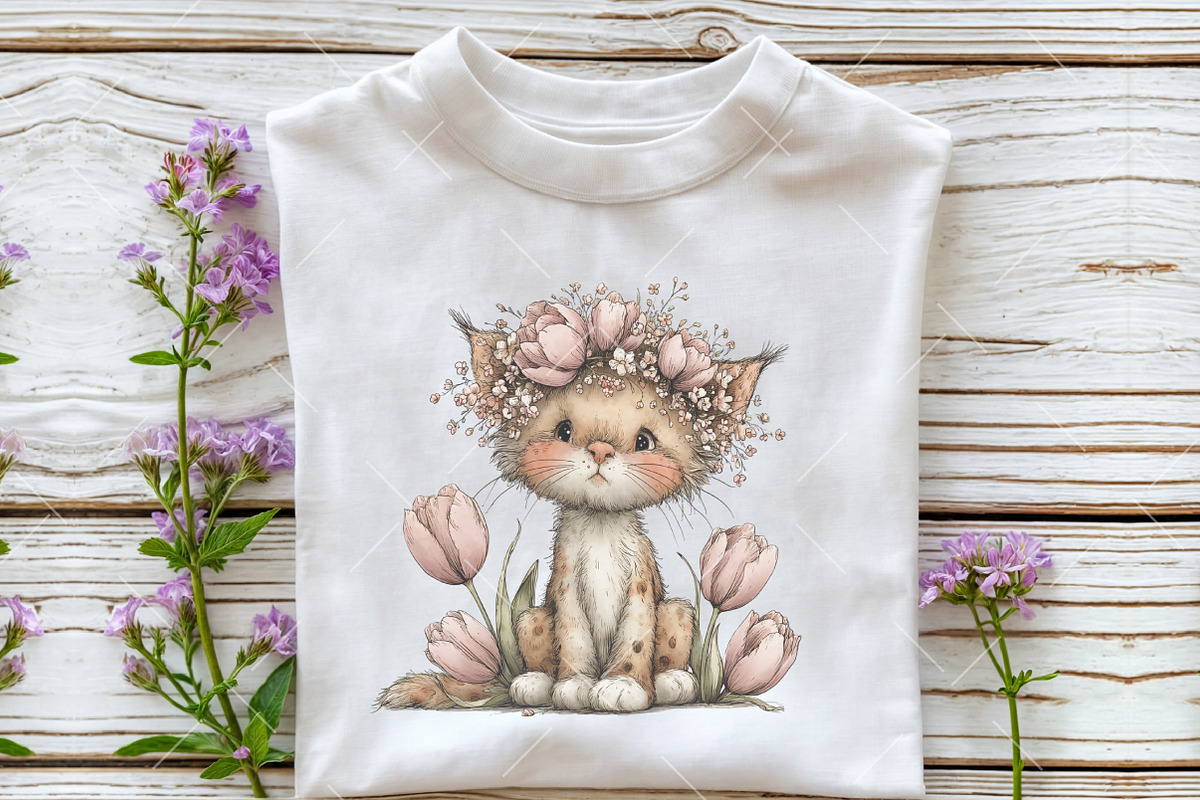 Whimsical Spring Cat Clipart, an Illustration by OK Design (Photo 6 of 6)