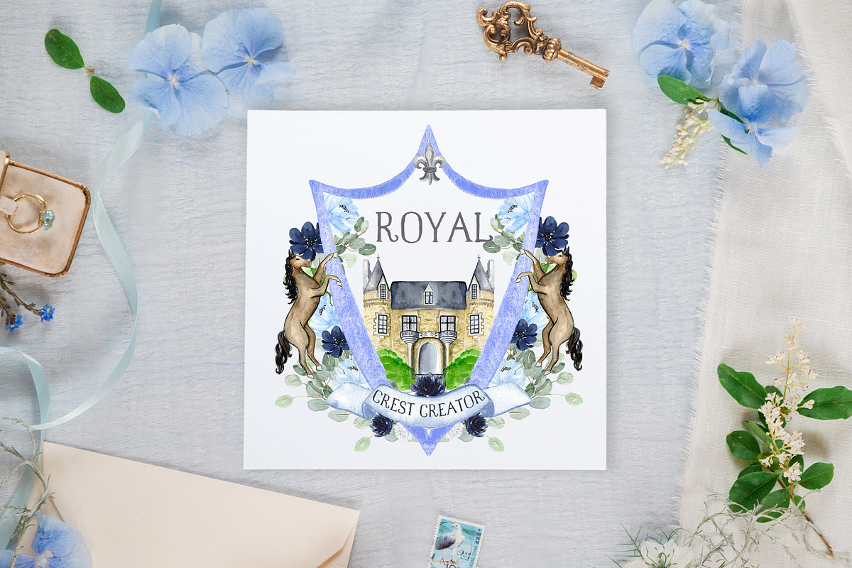 Crest Creator Wedding Watercolor, an Illustration by LABFcreations (Photo 7 of 18)