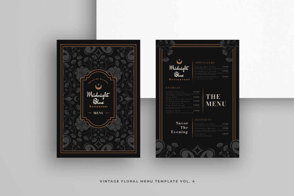 Vintage Floral Menu Vol.4, a Brochure Template by Bewalrus Studio (Photo 5 of 5)