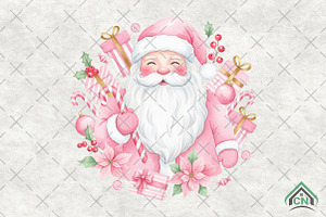 Christmas Coquette Pink Santa PNG, an Illustration by Craft Nest